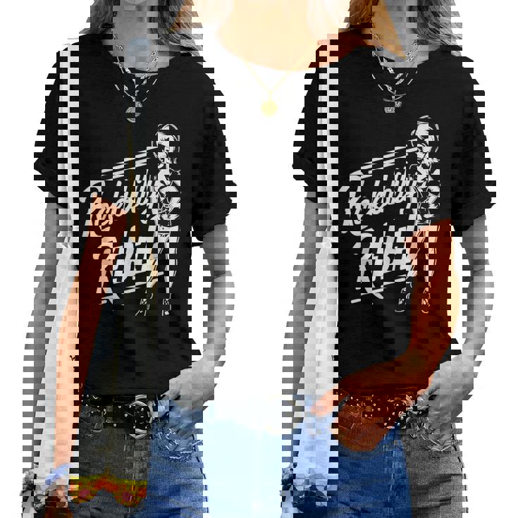 Rockabilly Rebel Pin-Up Girl In Dress Graphic レディースTシャツ