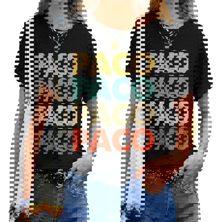 S Y Regalos Para Paco Personalizada Paco Niños Hombre Manga De Doble Puntada Regular Fit Clásico Cuello Crew Camiseta de mujer