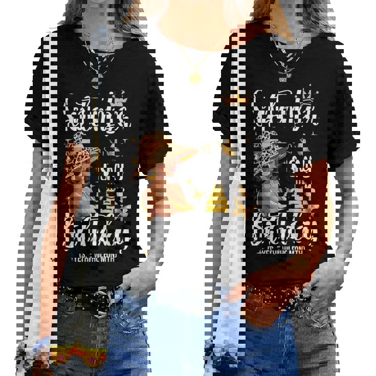 September Is My Birthday African American Woman Birthday Women T-shirt