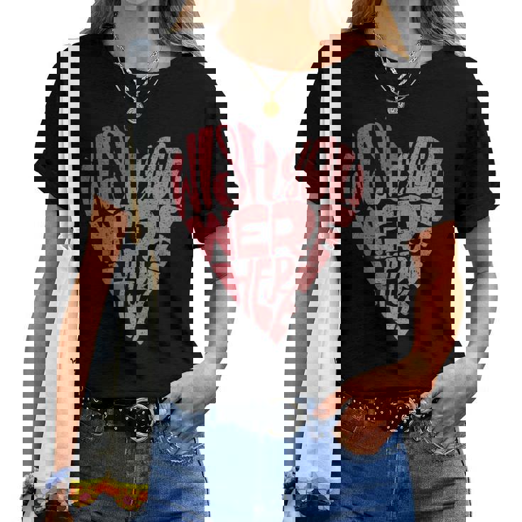 Seventies Heart Wish You Were Here Missing You レディースTシャツ