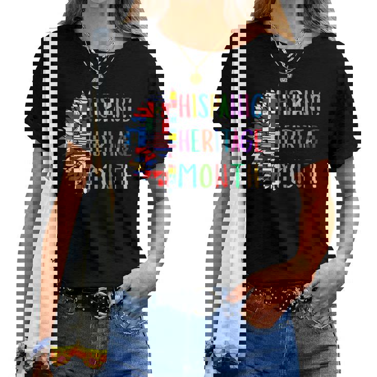 Sunflower Latino Countries Flags Hispanic Heritage Month Women T-shirt