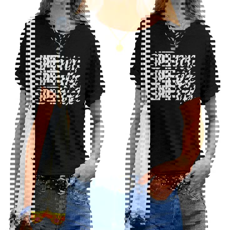 Super Momuper Wifeuper Cansado Día De La Madre Divertido Madre In Mangas Camiseta de mujer