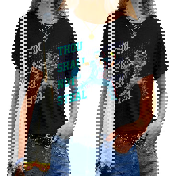 Thouhall Notteal Girls ソフトボールキャッチャー選手名言 レディースTシャツ