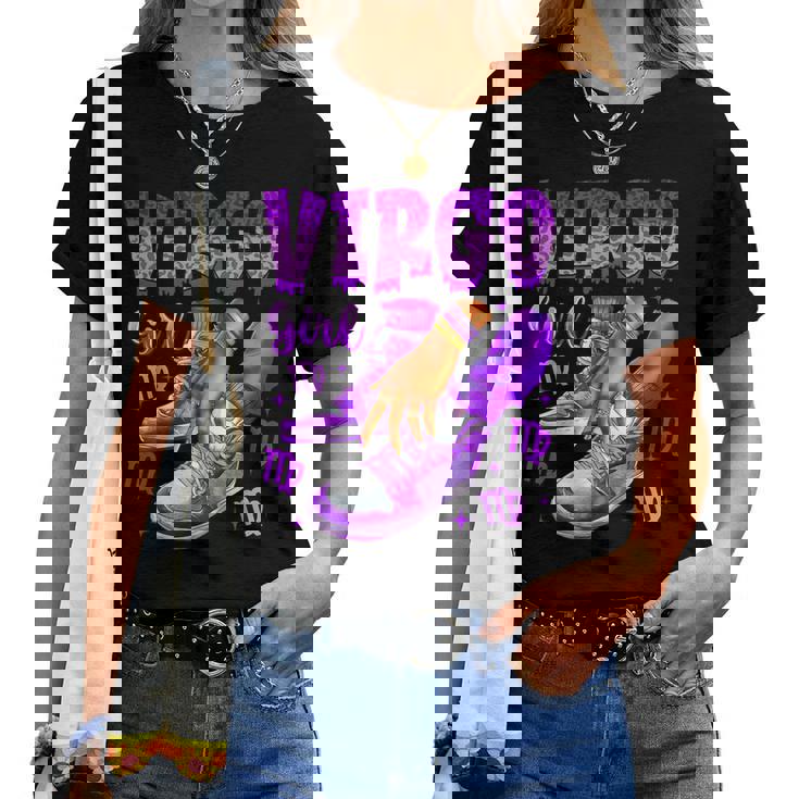 Virgo Girl Birthday Black Sneakers Zodiac Sign Women T-shirt