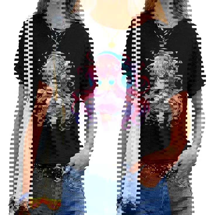 かわいい ちびアニメ 女の子 アニメ グッズ かわいい 日本の漫画ファン レディースTシャツ