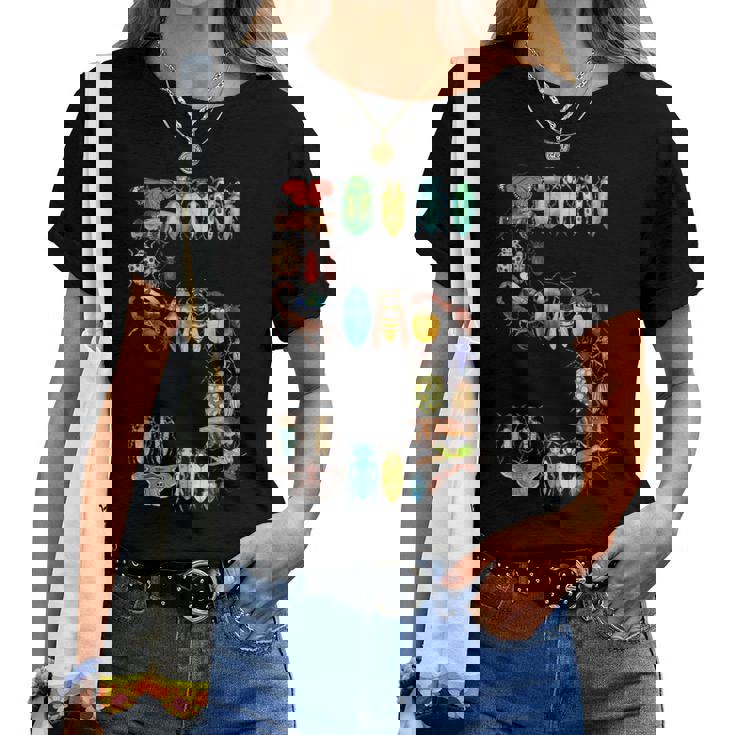 キッズ 5歳 誕生日 虫 虫 カブトムシ 男の子 女の子 5歳 レディースTシャツ