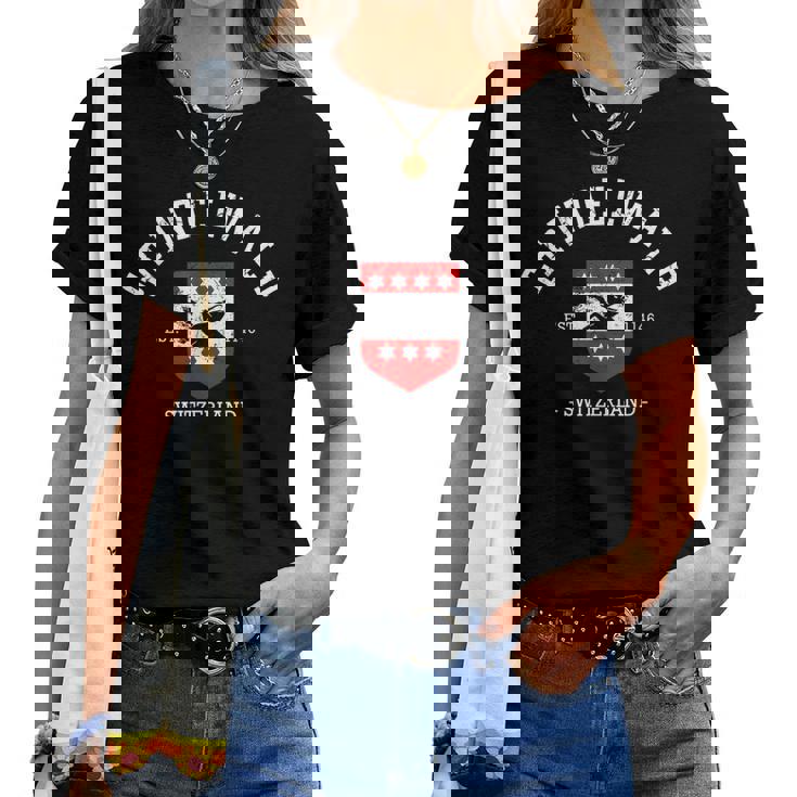 グリンデルヴァルト スイス 女の子 旅行 バケーション 旅行 お土産 レディースTシャツ