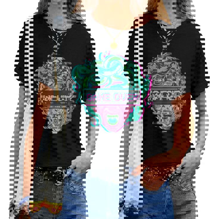 ゲームオーバー・メドゥーサ Alt Indie Aestheticaporwave Egirl Eboy レディースTシャツ