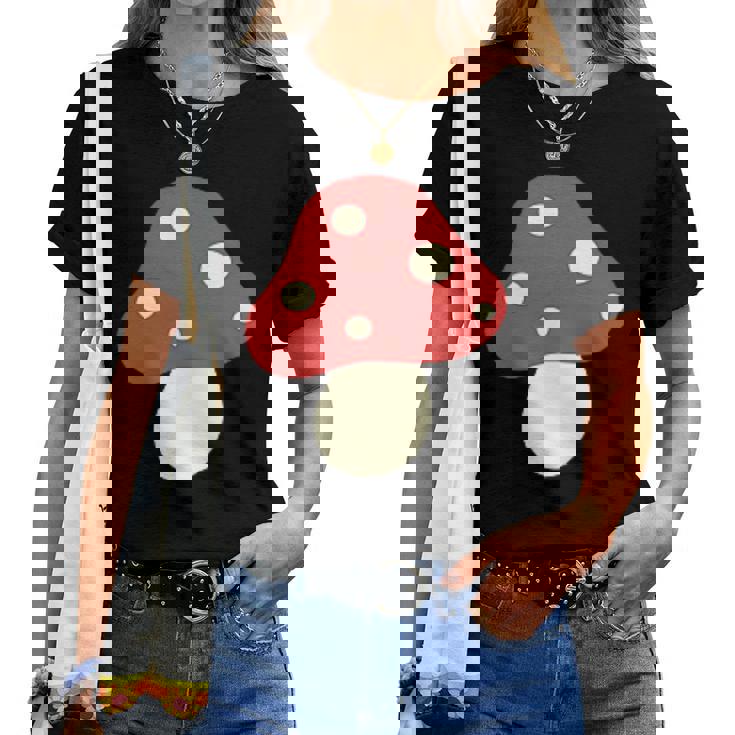 シンプルでキュートなキノコのグラフィック Cute Mushroom レディースTシャツ