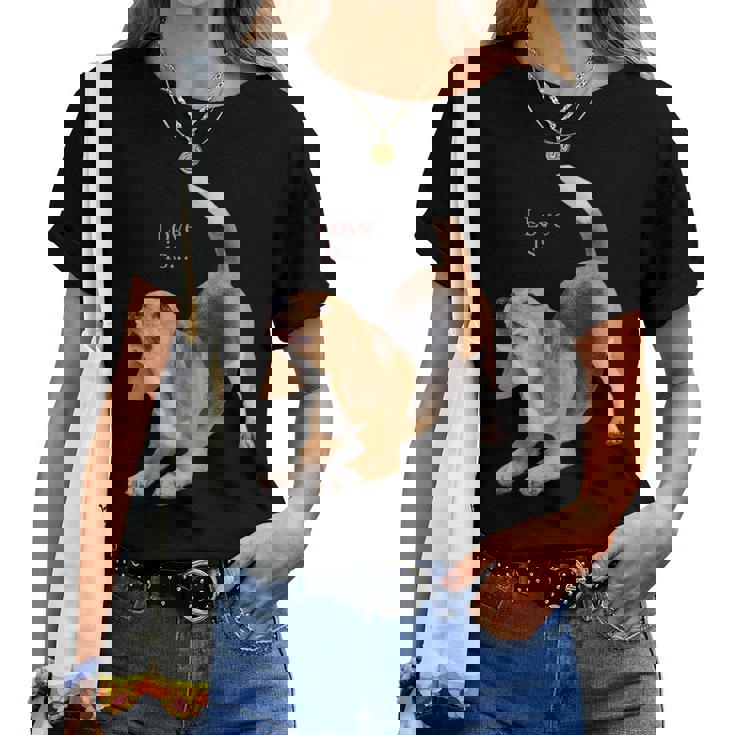 ビーグルシャツ ビーグルtシャツ Love Is Dog Mom Dad 子犬 ペット キュート レディースTシャツ