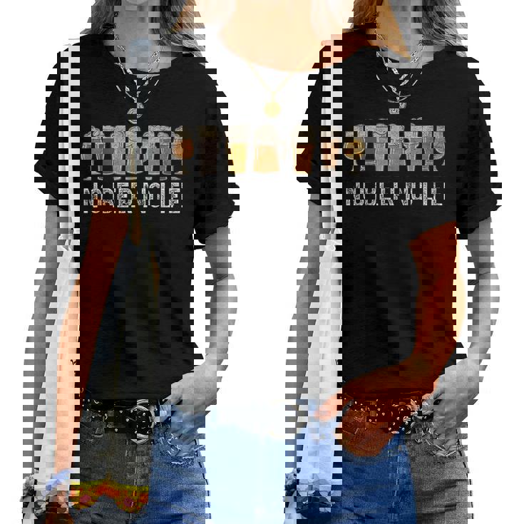 ビール 酒 面白い No Beer No Life 飲み おもしろ 飲み会 のんべえ メンズ ネタ 服 レディースTシャツ