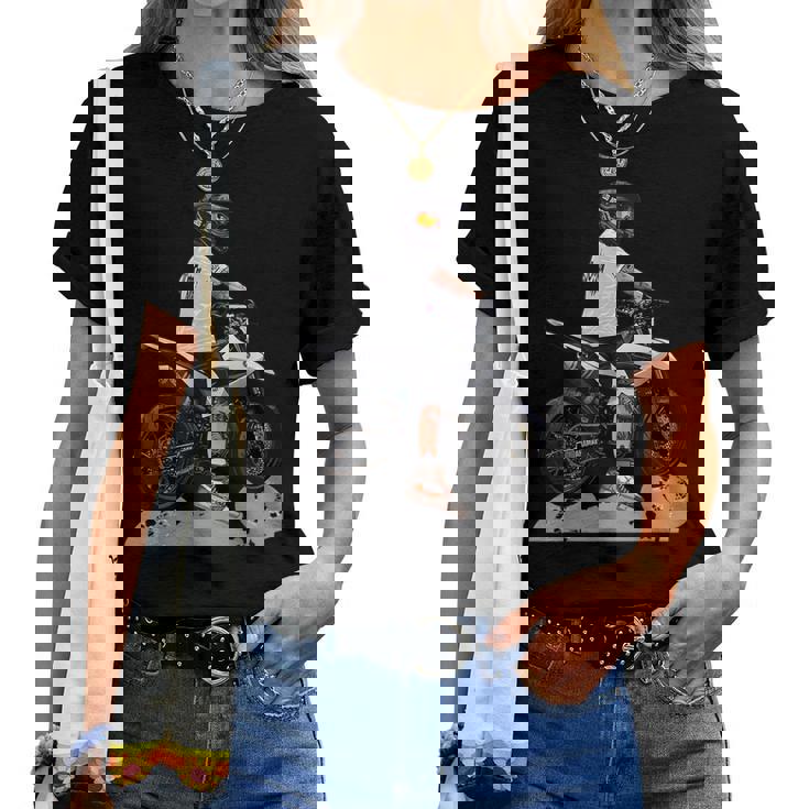 モタード・コミックス、男性にも女性にも素敵な贈り物のアイデア レディースTシャツ