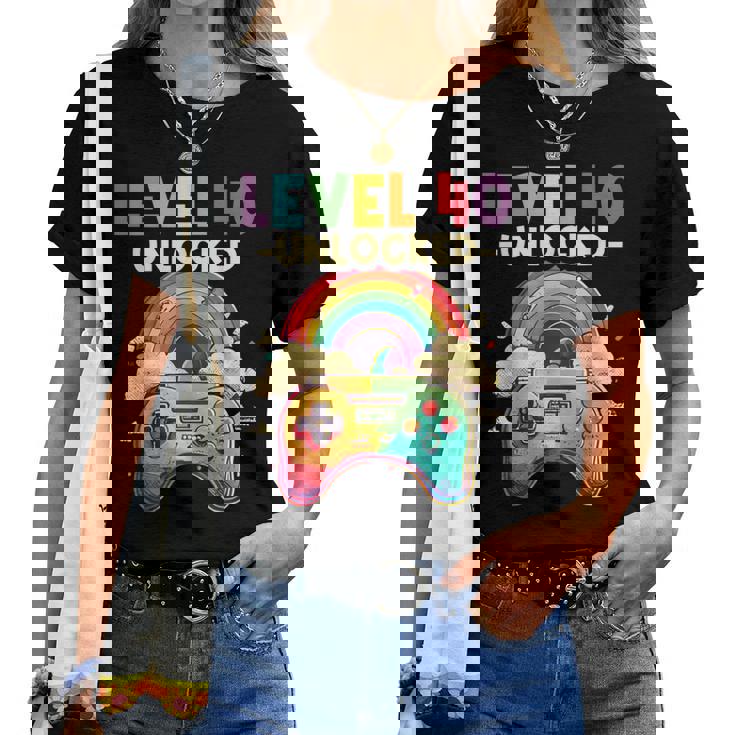 レベル 40歳 男性 女性 ゲーム 40代 40歳 誕生日 レディースTシャツ