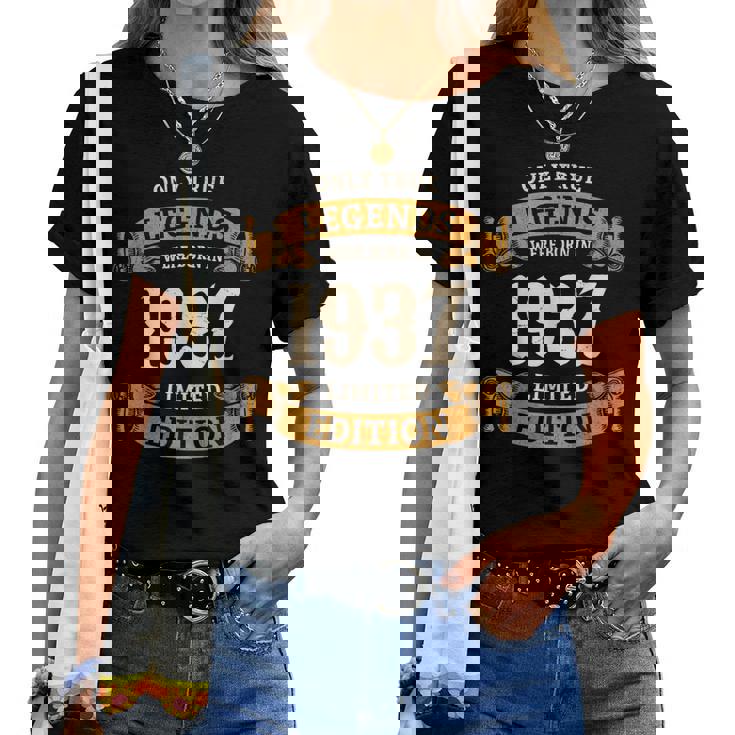 ヴィンテージ 1937 ギフト 男性 女性 長寿祝い 1937年生まれ 米寿祝い ユニークな誕生日プレゼント レディースTシャツ