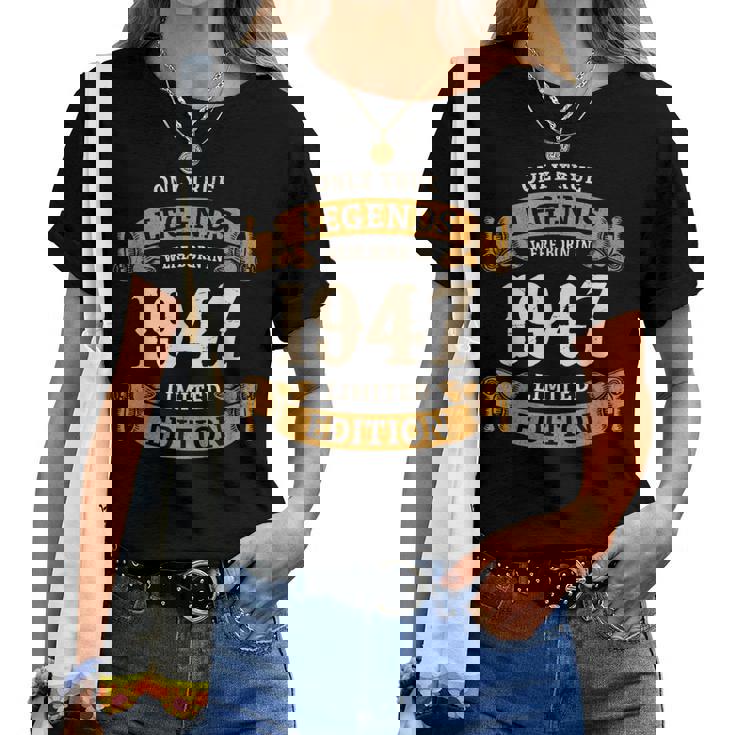 ヴィンテージ 1947 ギフト 男性 女性 長寿祝い 1947年生まれ 還暦祝い ユニークな誕生日プレゼント レディースTシャツ