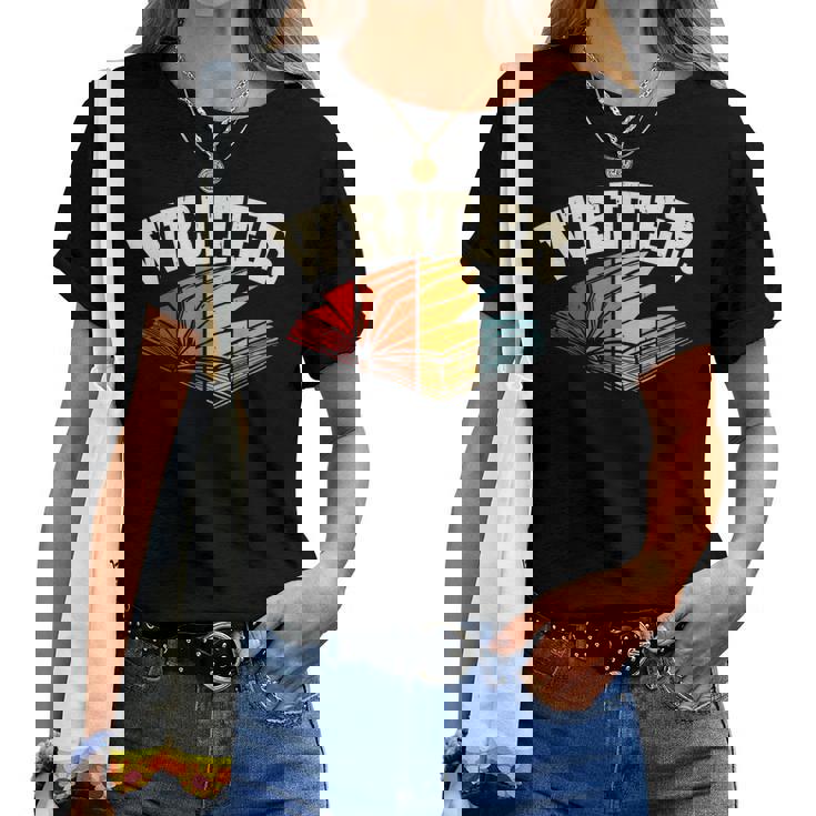 作家 アート 男性 女性 小説 執筆 小説家 作家 レディースTシャツ