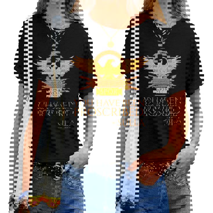 古代ローマ You Have Been Proscribed ローマの歴史pqr レディースTシャツ