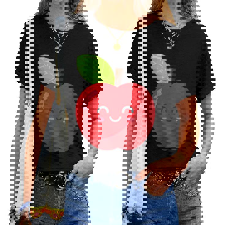 子供、女性、男性向けのミニマルな甘いリンゴ レディースTシャツ