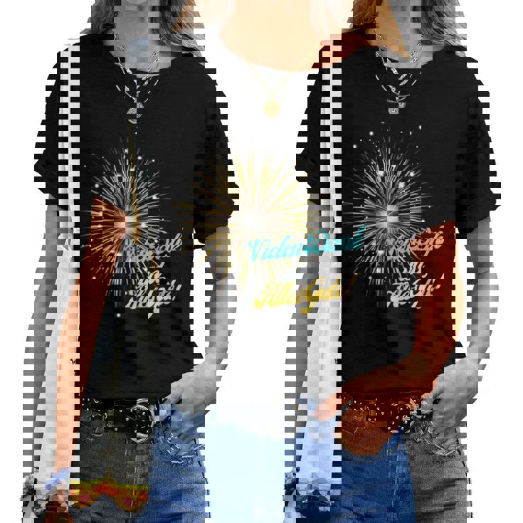 感謝 幸運 花火 レディースTシャツ