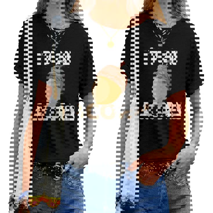 感謝祭 秋 どんぐり コスチューム Happy Falleason ギフト レディースTシャツ