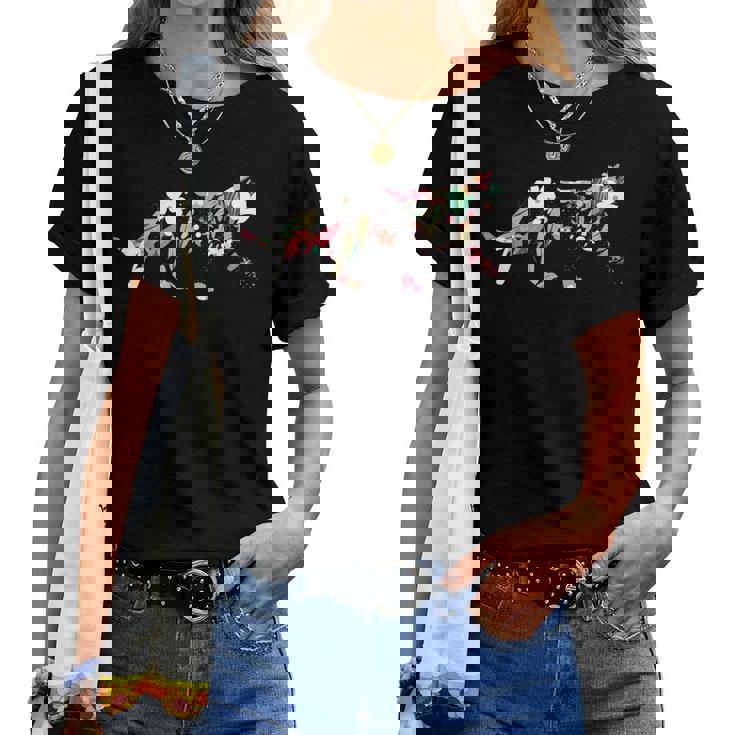 猫 花 かわいい 子猫 ガーデン フラワー 女の子 ギフト レディースTシャツ