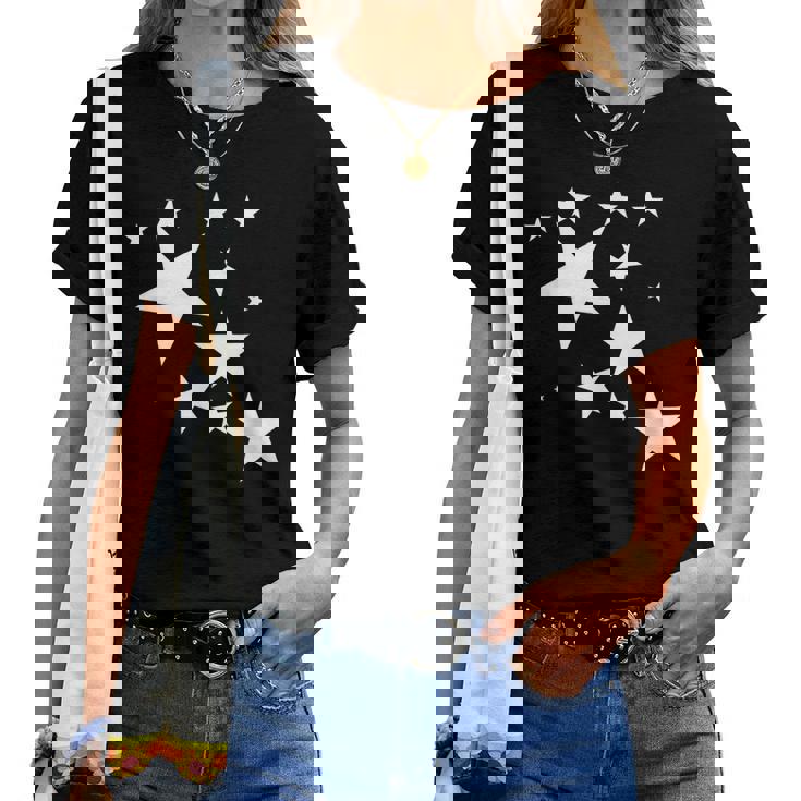 白い星 星柄 デザイン コスチューム ギフト 男性 女性 子供 レディースTシャツ