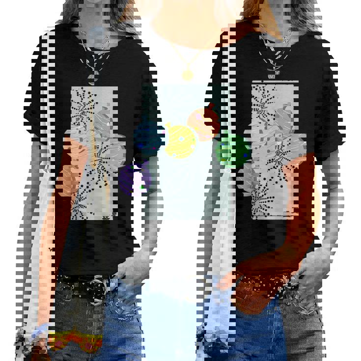 盛夏ー祭りの夜ー ヨーヨー 水風船 花火 祭り 夏 暑い 夜 レトロ 和柄 メンズ レディース キッズ レディースTシャツ