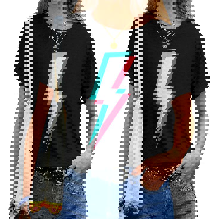 稲妻デザイン キッズ 男の子 女の子 女性 男性 グラフィック レディースTシャツ