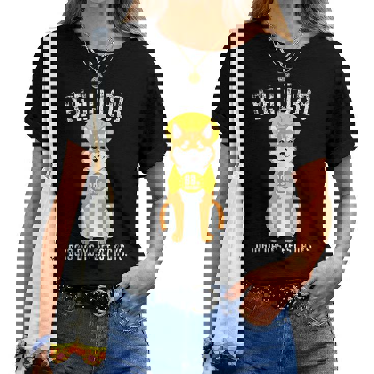 米寿祝い 犬 柴犬 ちゃんちゃんこ 男性 女性 犬好き 88歳 Dog Days Best Days レディースTシャツ