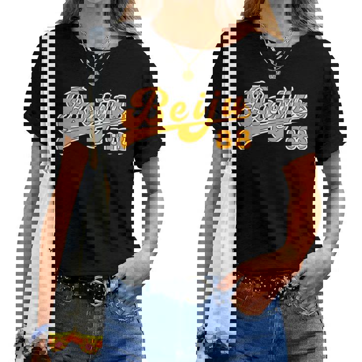 米寿祝い 野球 野球好き 野球ユニフォーム風 Beiju 文字 父 母 男性 女性 おもしろ 88歳 誕生日 レディースTシャツ