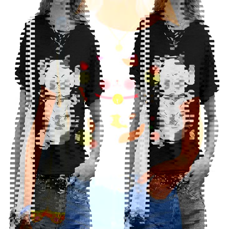 花より団子猫 Cat 猫 メンズ レディース ペット 動物 和風 キャラt レディースTシャツ