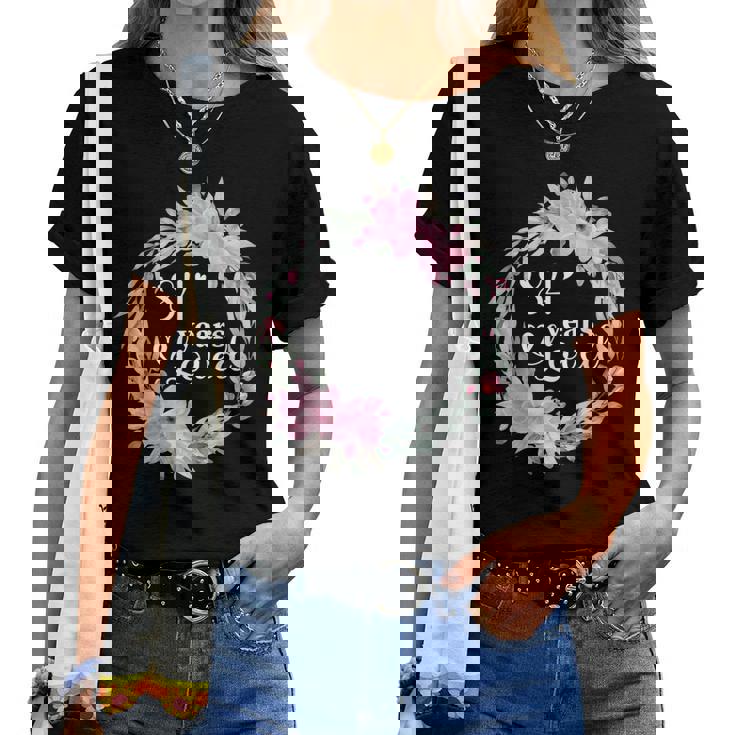 花柄 84歳 誕生日 男性 女性 84歳 誕生日 レディースTシャツ