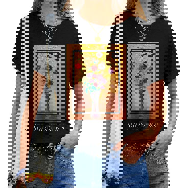 花瓶 オディロン・ルドン 絵画 シンボリズム 花ase Flowers Odilon Redonymbolism レディースTシャツ