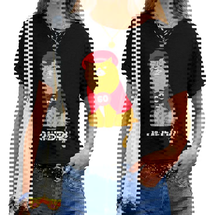 還暦祝い 猫 ねこ ちゃんちゃんこ 男性 女性 猫好き 還暦 お祝い 60歳 かわいい おもしろ オレンジ猫 レディースTシャツ