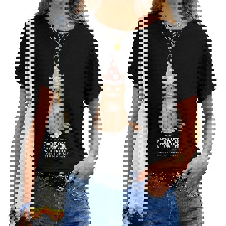 還暦祝い 猫好き 男性 女性 還暦 お祝い 60歳 かわいい ねこ おしゃれ 猫 赤色 レディースTシャツ