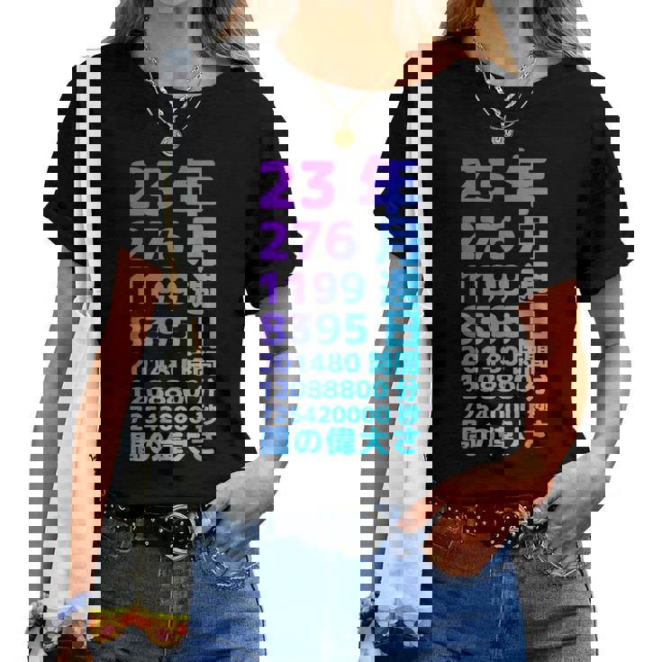 面白い23歳の誕生日の古いメーター 面白い23歳のギフト 女性 男性 面白い電卓 23歳の誕生日のギフト レディースTシャツ