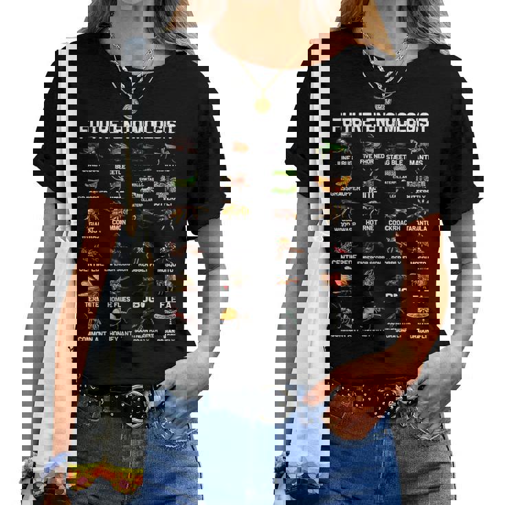 面白い昆虫学 虫虫好き 男性 女性 男の子 女の子 子供 レディースTシャツ