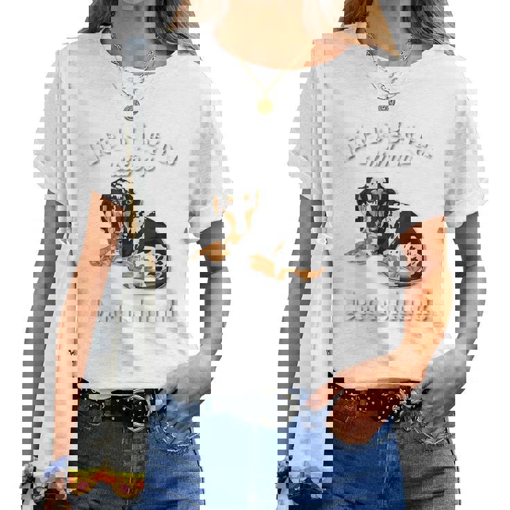 & Life Is Better Dapple Dachshund Lover レディースTシャツ