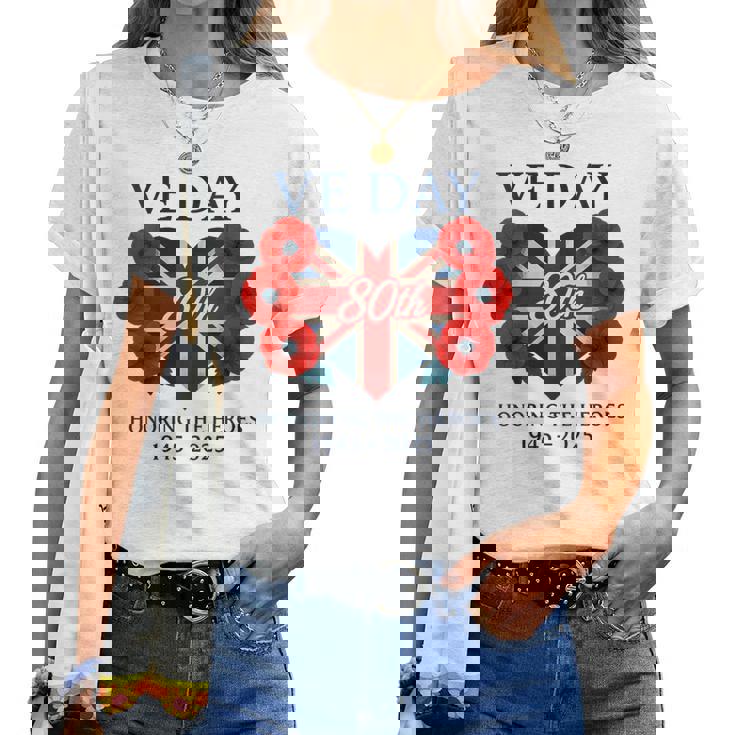 Bandera Del Díae 80 Aniversario 2025 E Day 80-E Day 2025 Cuello Camiseta de mujer