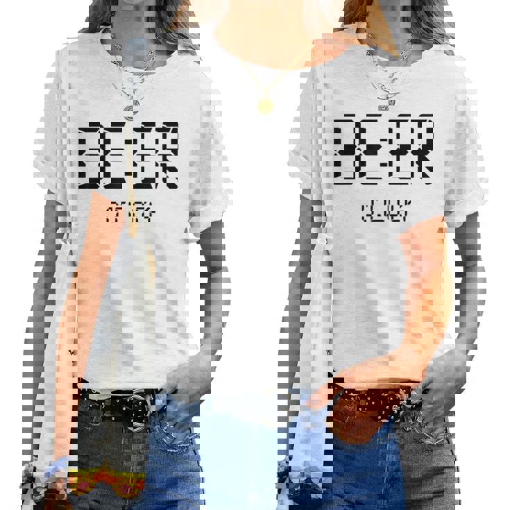 Beer O'clock ビールタイム 面白いギフト ビール愛好家 レディースTシャツ