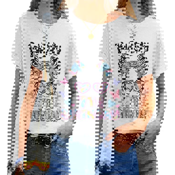 Bruh It's My 7Th Birthday レトロ キッズ 7歳 誕生日 女の子 長袖tシャツ レディースTシャツ