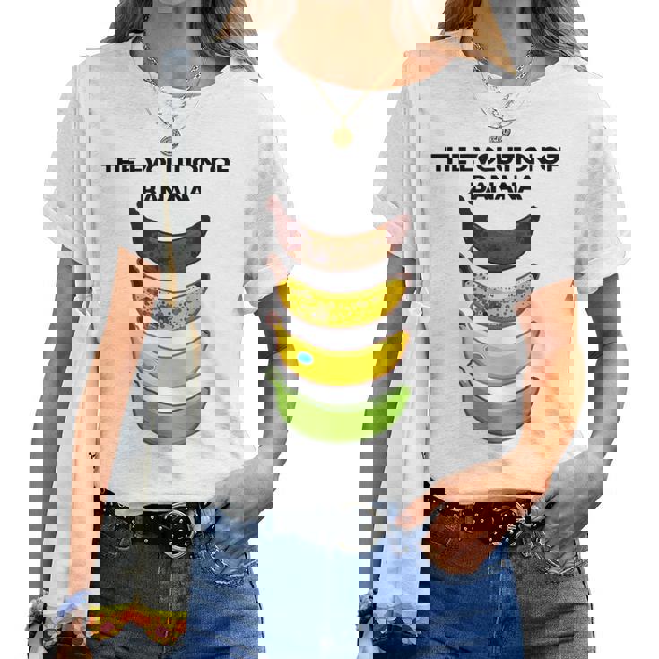 The Evolution Of Banana Novelty Graphic & Cool s レディースTシャツ