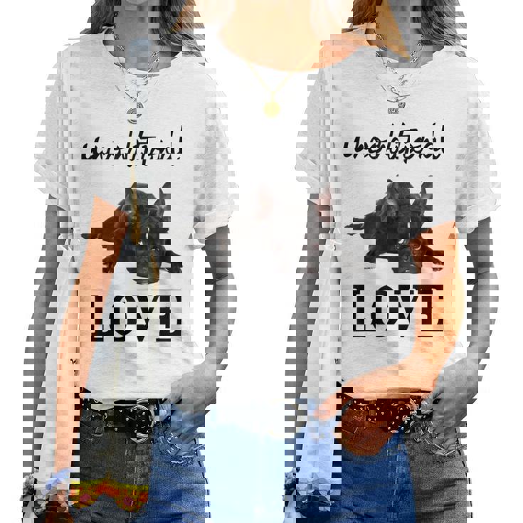 Frenchie Mum Dogへのラブフレンチブルドッグギフト レディースTシャツ