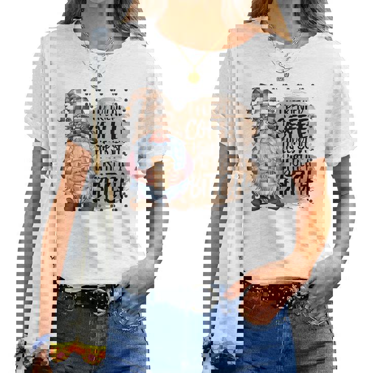 Gnome Coffee Lover I Pretend Coffee Help But I'mtill A レディースTシャツ