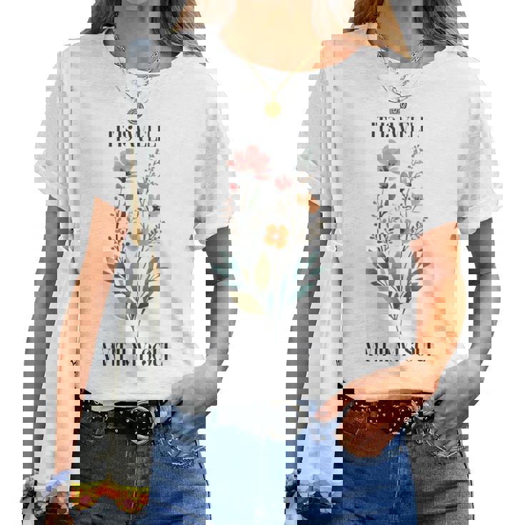 It Is Well With Myoul Christian 花柄 引用 クリスチャン 長袖tシャツ レディースTシャツ
