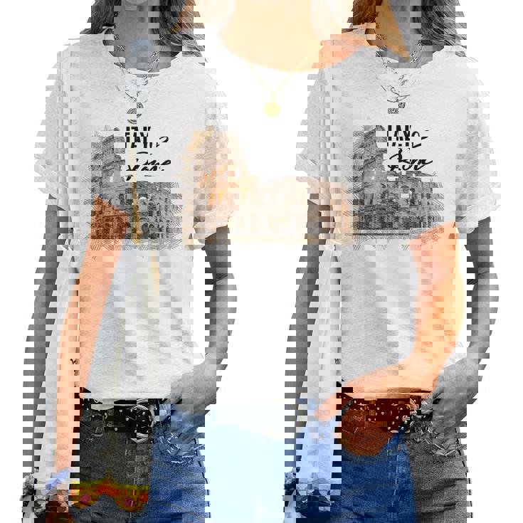 Italia Coliseo Roma Italia Amantes Hombres Es Niños Camiseta de mujer