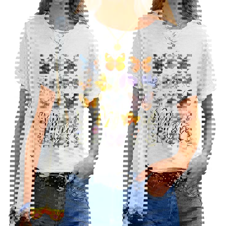 Mommy Mama バタフライ フローラル 夏 母の日 グラフィック ママ 長袖tシャツ レディースTシャツ