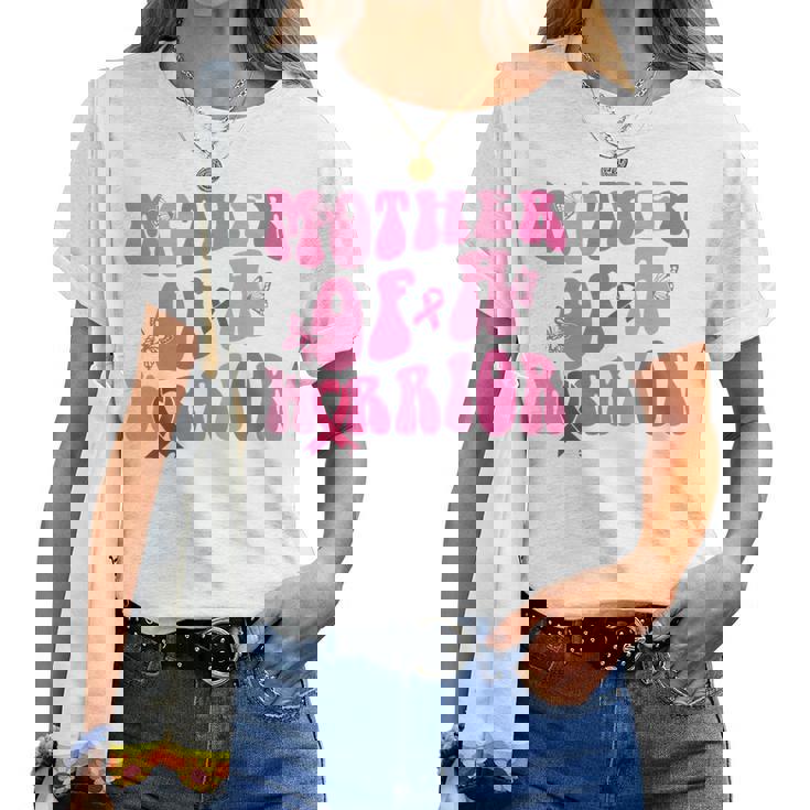 Mother Of A Warrior 乳がん啓発 ピンクリボン 長袖tシャツ レディースTシャツ