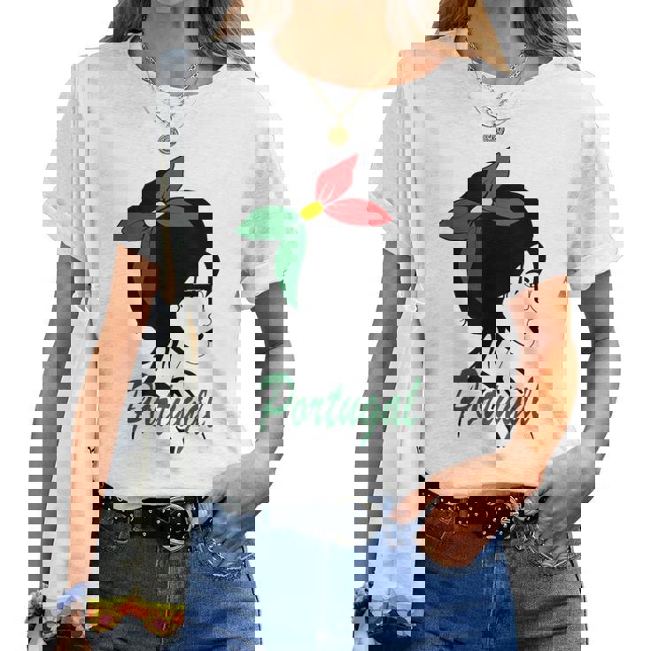 Portugal Girl Portugués Es Portugal Bandera Camiseta de mujer