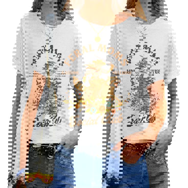 Racoon Mother’S Day Blessed Mom Life Feral Moms Social Club Women T-shirt